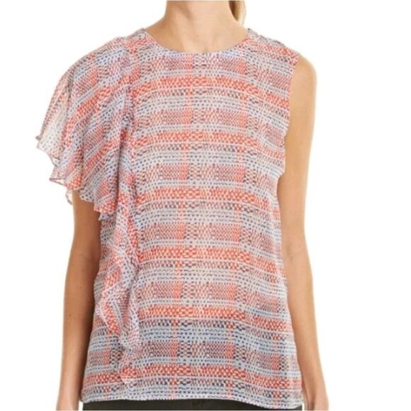 Bcbgmaxazriat top Silk top shirt bcbg max azria lightweight summer blouse s pink - Picture 2 of 9